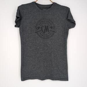 Captain Morgan Logo Dark Gray Grey Women's Crewneck Graphic T-Shirt GUC - Size M
